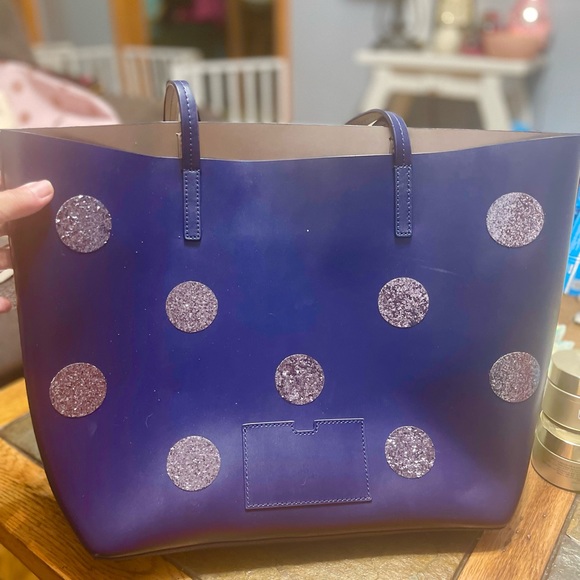 Blue polka dot Kate Spade purse - Picture 2 of 4